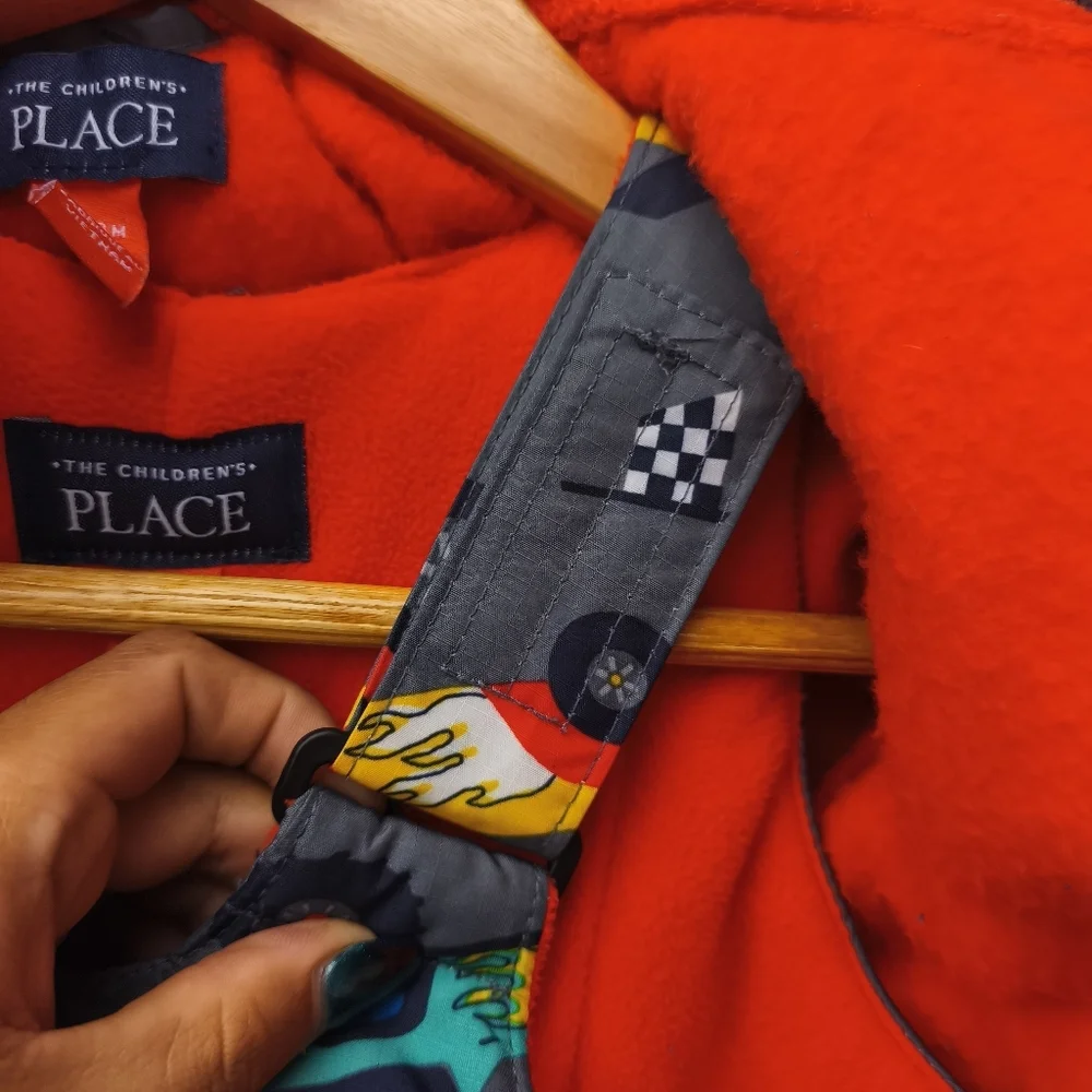RARE The Children's Place Race Car Snow Pant Coat 3-Piece Set sz 12-18M Gray